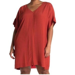 Madewell orange v neck dress